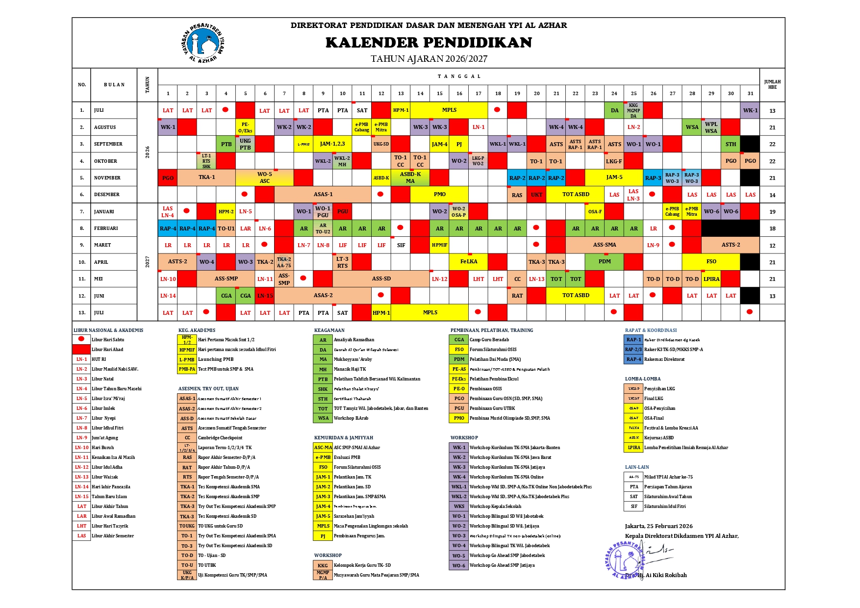 Kalender Pendidikan TA 2026/2027